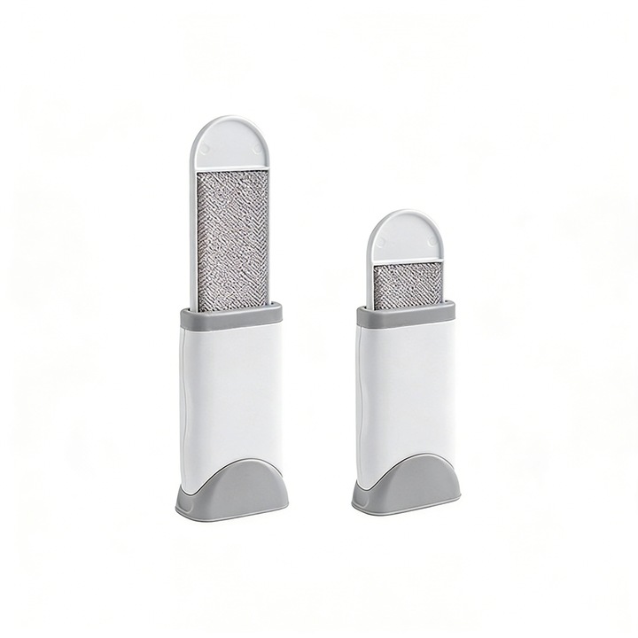 BOMSTOM 2 db szöszeltávolító kefe készlet, szürke/fehér, 13.5x6x3cm, antisztatikus hatás, kézi alkalmazás