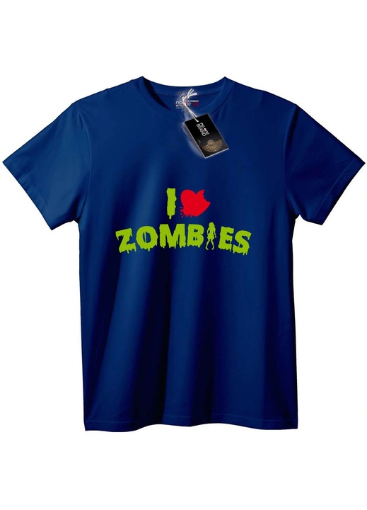 Tricou "Iubesc Zombi", Bleumarin, 6XL
