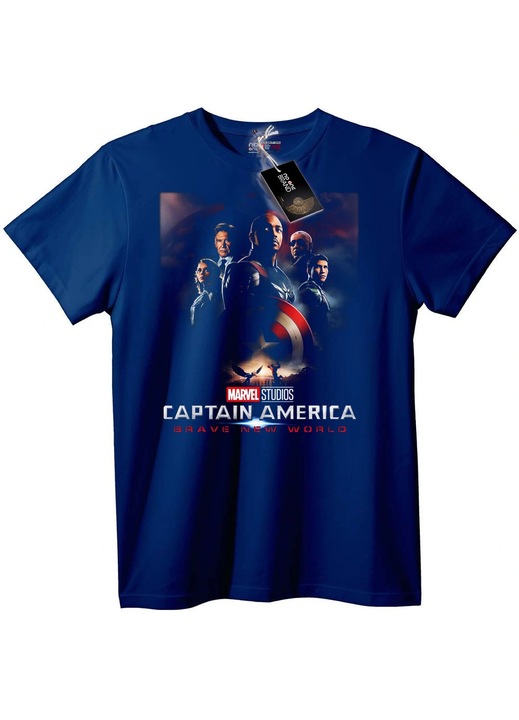 Tricou Captain America Brave New World, Bleumarin, XS