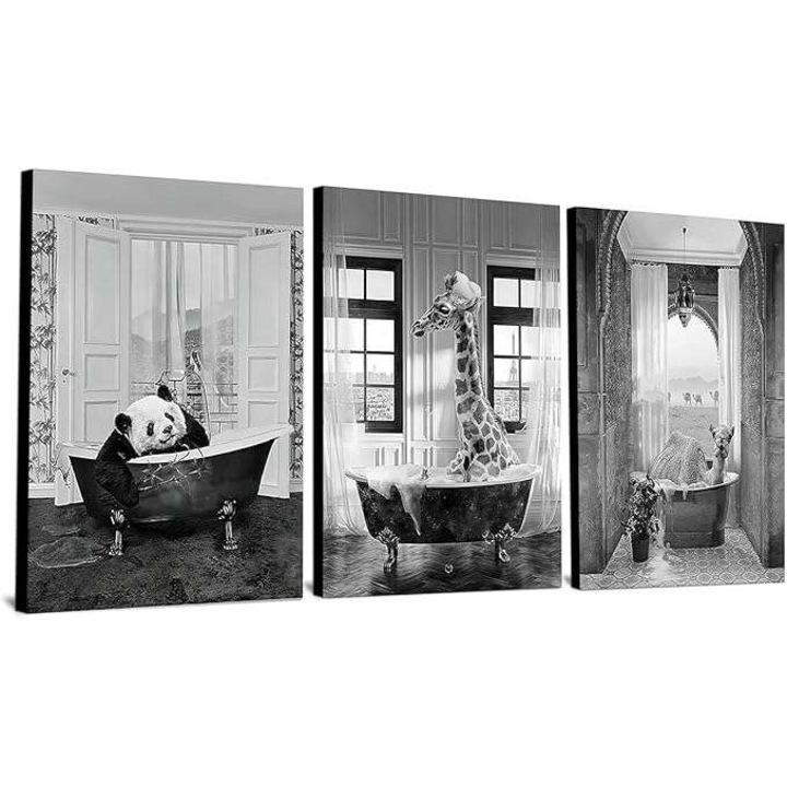 Tablou CE Obraz Plakat Zabawne zwierzeta 3x 60x90cm