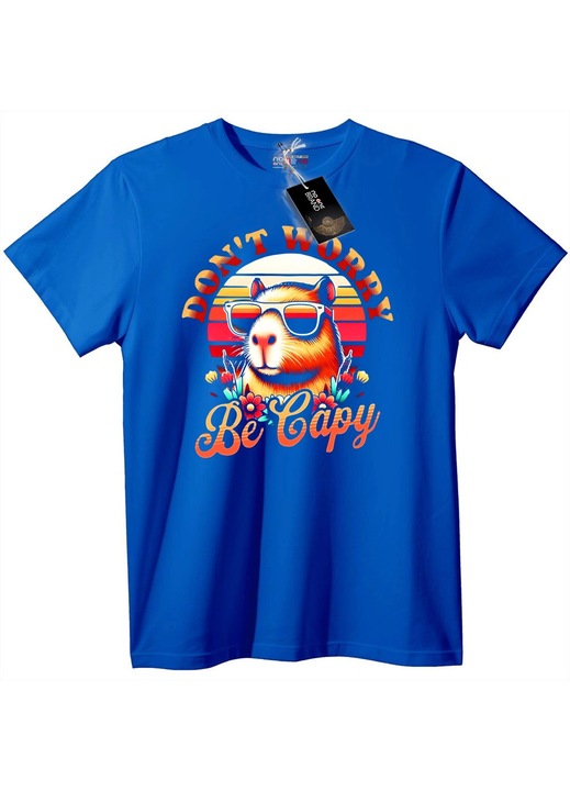 Póló Don't Worry Be Capy, kék, 7XL