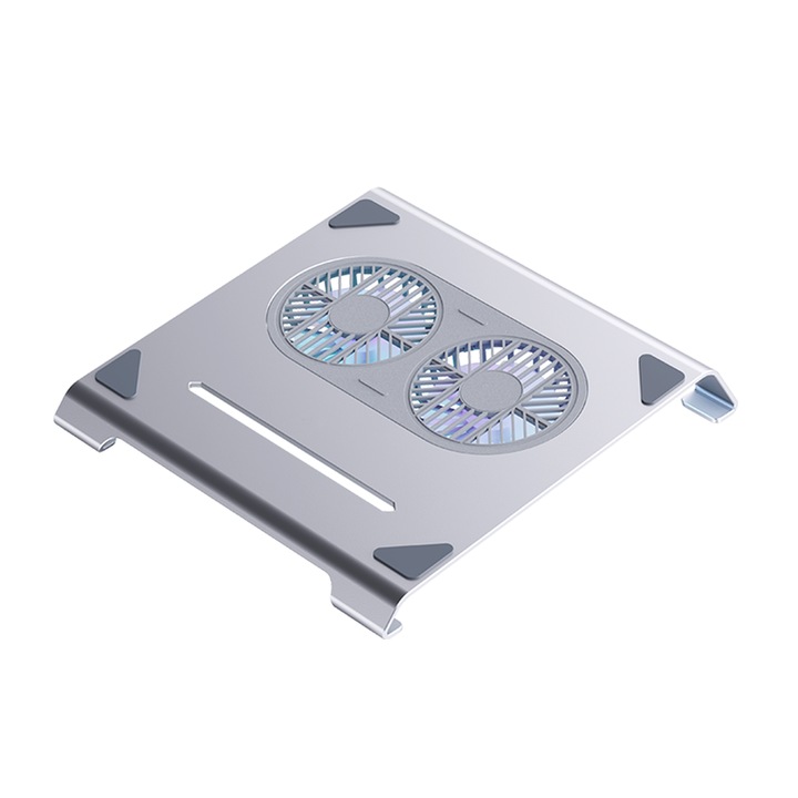 Cooler laptop, Missun, design elegant argintiu, ajustare inaltime si unghi, compatibilitate universala, 17 inch