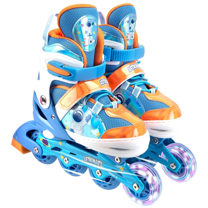 Role reglabile Action One Astro Space, roti luminoase, XS(27-30), albastru