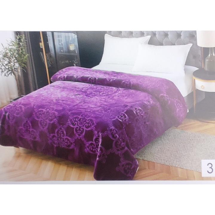 Patura Premium – Eleganta, Pufoasa si Calduroasa (Model Mov imperial) 200/240 cm