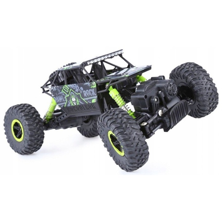 Masinuta RC HB Toys Rock Crawler 1:18, 4WD, albastru, 340x195x95mm, set complet