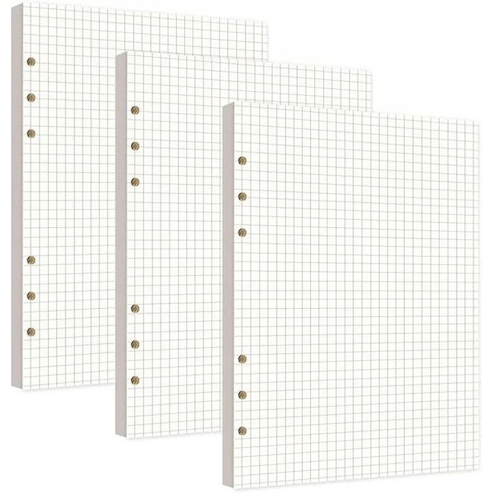 Set 3 rezerve foi clasor, Hartie, Dimensiuni Standard, Alb