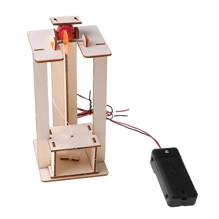 DIY elektromos felvonó készlet fából, 17x7.5x9cm, 6 év feletti gyermekeknek