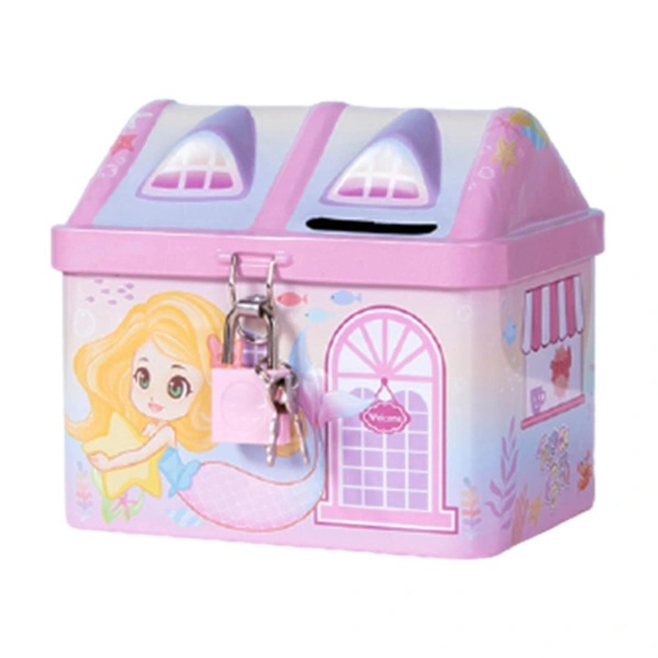 Gyermek takarékpersely, rózsaszín, aranyos rajzfilm design