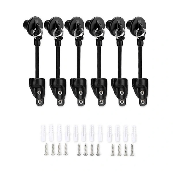 Set 6 bucati kit bungee pentru rulouri, negru, material plastic