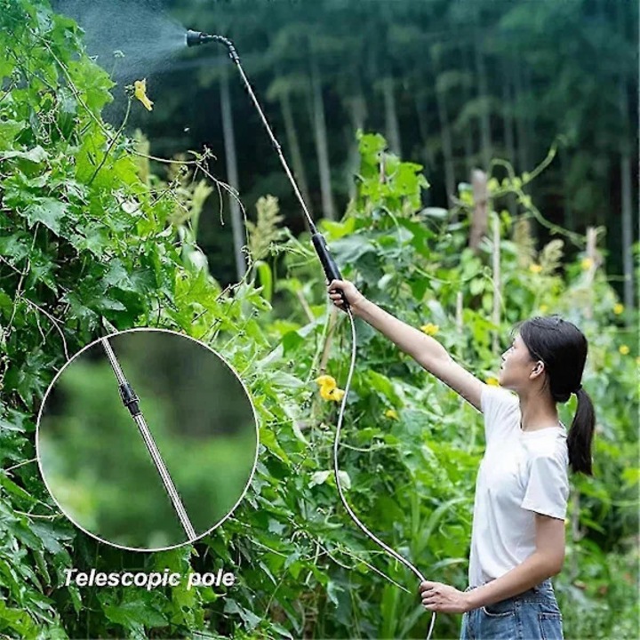 Spray electric pentru gradina, 4m furtun, 2 duze, USB, ABS, inox