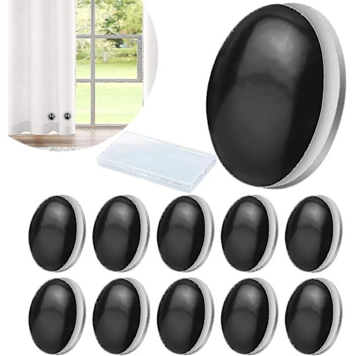 Set 10 greutati magnetice pentru perdele, 4cm, alb, cu cutie de depozitare