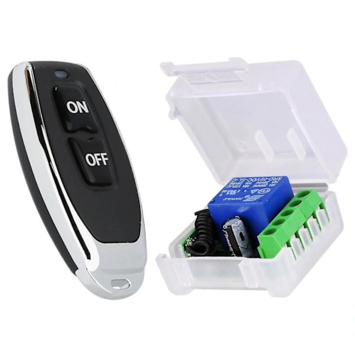 Modul de control wireless RF 12V, 433MHz, pentru usi, lumini, draperii, dimensiuni mici