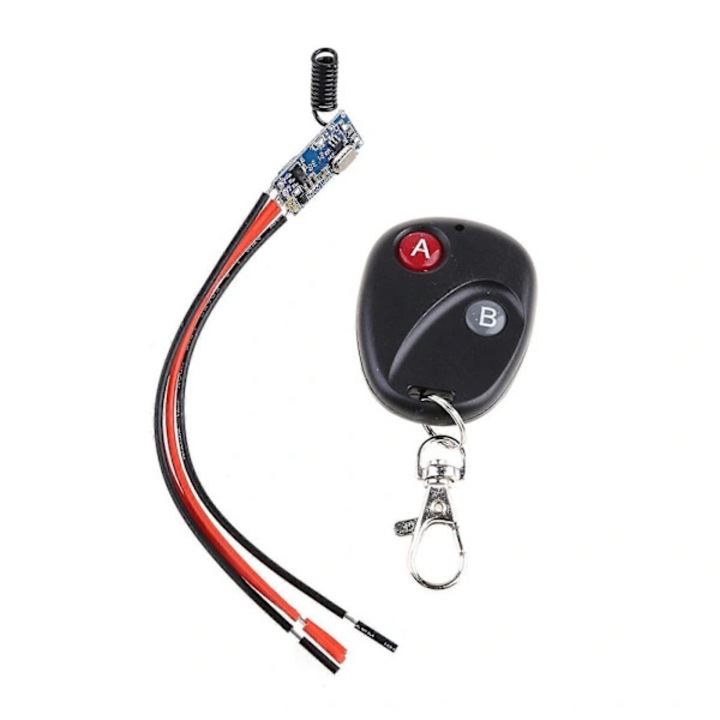 Set intrerupator wireless mini cu receptor si transmitter, 3.5V-12V, negru, dimensiune 5.0x4.0x1.0cm