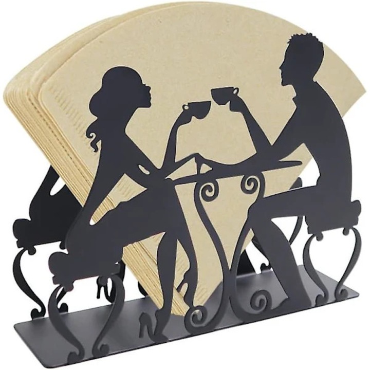 Suport metalic pentru filtre de cafea, organizator, 14.5x4x11.7cm, set pentru 120 filtre