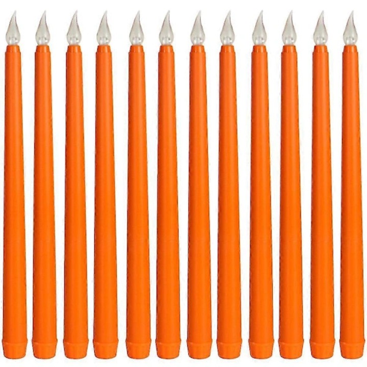 12 db elektromos LED gyertya, narancssárga, 2x2x27.5cm