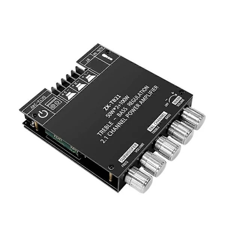 ZK-TB21 2.1 csatornás erősítő, 50Wx2+100W, Bluetooth 5.0, 12V-24V, 118x80mm
