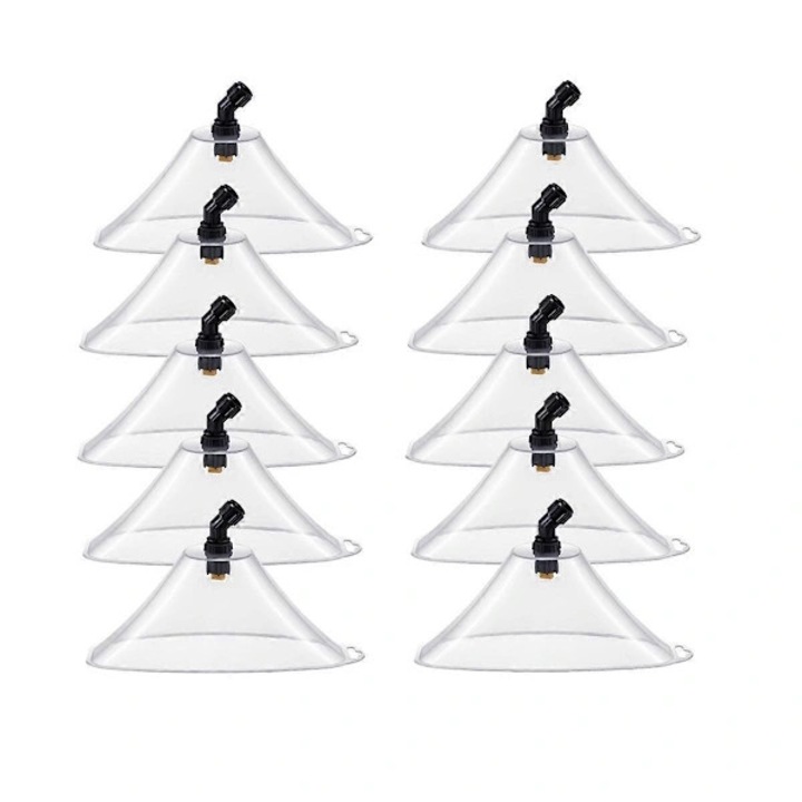 Set 10 protectii impotriva derapajului cu duze de pulverizare plate, transparent + negru, 25x10cm