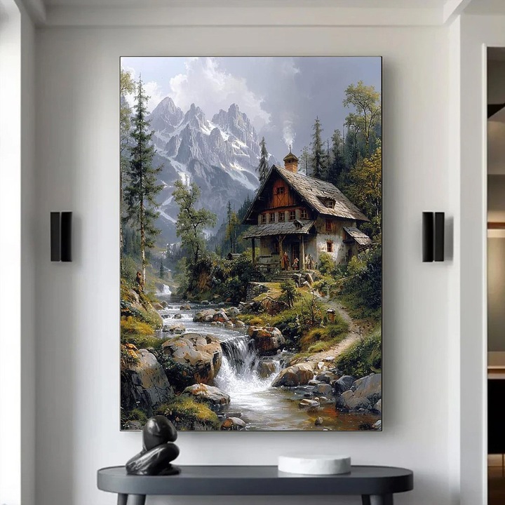 Tablou Peisaj - Magic Alpin - 60 x 90 cm, tablou peisaj premium, decor pentru living, dormitor, birou sau hol, cadou inspirat, tablou modern, sasiu lemn, Vizio Tablouri Canvas®