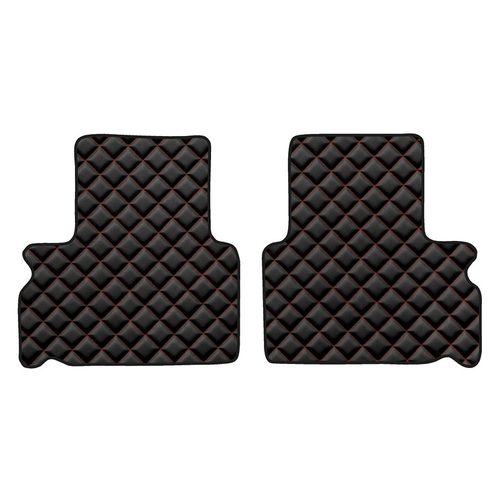 Covorașe podea spate F-CORE ECO-PIELE Q Negru/Rosu, 5 locuri, 7 locuri