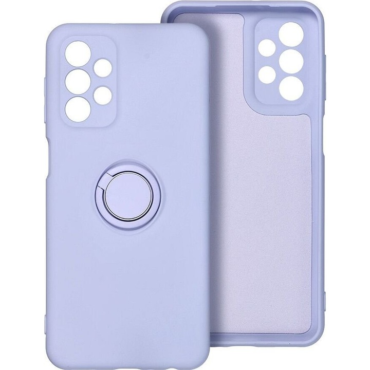 Husa telefon cu inel retractabil, violet, pentru Samsung S25 Fe, material siliconic, protectie impotriva socurilor