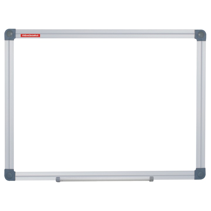 Магнитна дъска за писане 90x60см, алуминий, MemoBe, комплект за монтаж