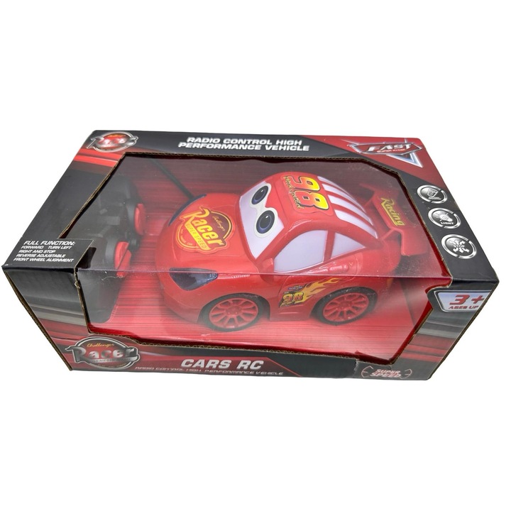 Távirányítós autó Cars Villám McQueen rádiós vezérlés szuper sebesség gyerekek 3 év+