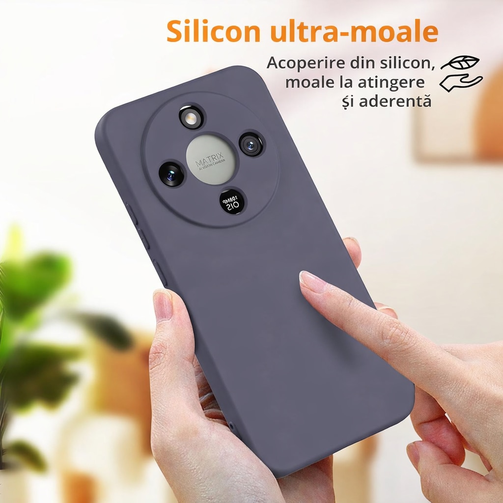 Husa Soft Touch, slim, ALC Mobile, anti soc, compatibila cu Honor Magic 8 Lite, Negru Tpu