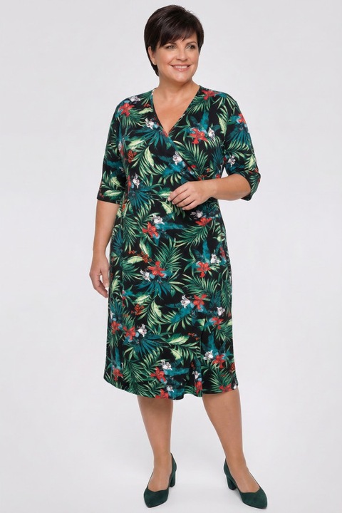 Zold ruha tropusi levelekkel