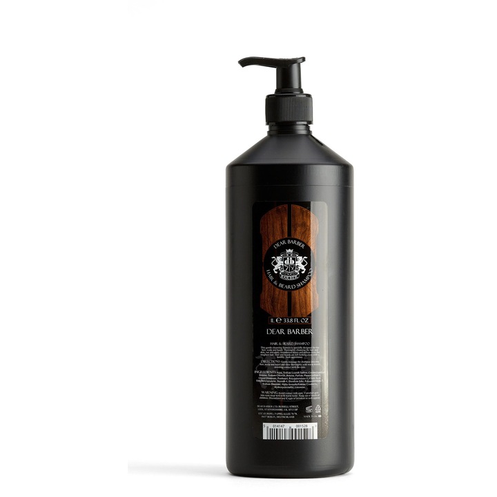 Sampon pentru par si barba Dear Barber 1000ml, transparent, pentru toate tipurile de par si barba