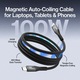 Mágneses USB-C-ről USB-C-re kábel, 100W gyorstöltés, 1m, autóba, kompatibilis iPhone, iPad és Android készülékekkel