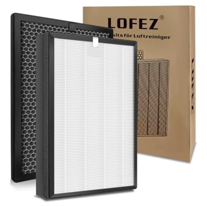 2 db LOFEZ csere szűrő légtisztítókhoz, 1 HEPA + 1 aktív szén, kompatibilis a Philips, FY2422 & FY2420 modellekkel