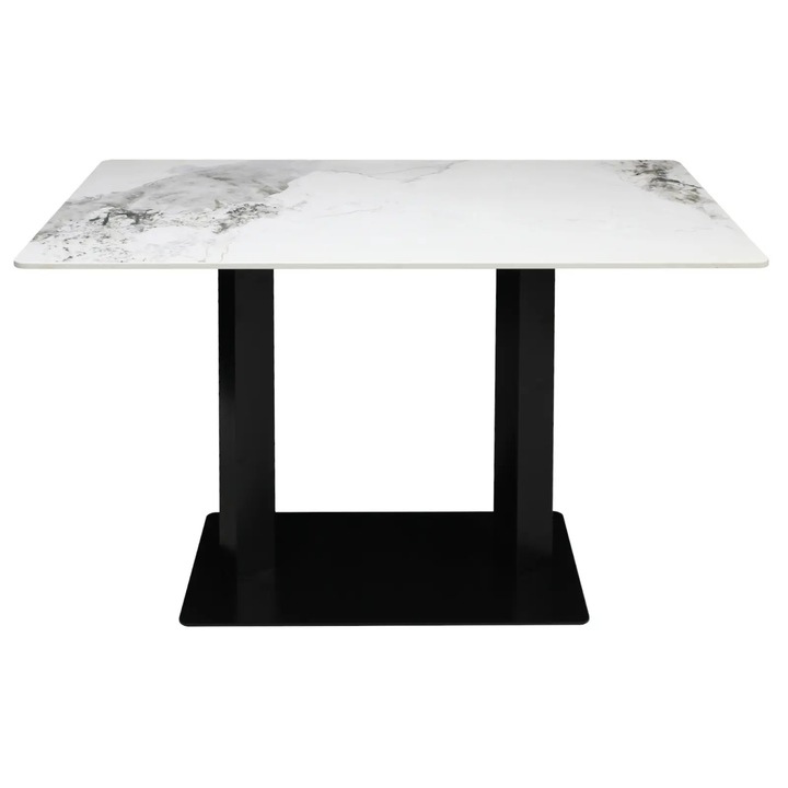 Masa fixa Dreptunghiulara ARTA TABLE Alb, 115.5x70cm, piatra sinterizata, design modern