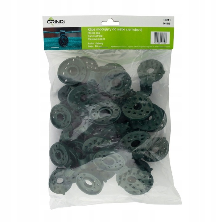 Set 20 Klipsuri Fixare Plasa Umbrire, Grindi, GKM 1, Accesorii Pentru Montare Rapida Si Sigura, Fabricate Din Plastic Rezistent La Intemperii Si Radiatii UV, Design Practic Pentru Fixare Pe Fir Sau Gard, Ideale Pentru Gradina Sau Terasa, Verde