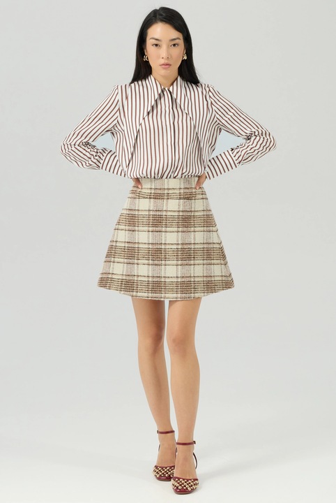 Fusta mini din lana bej, Bej