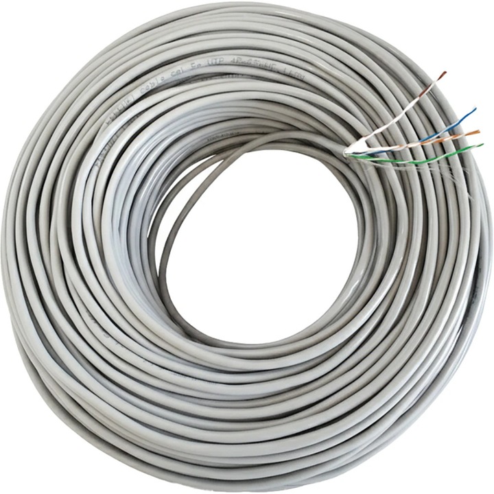 Cablu retea UTP Cat5E, alb, 1m