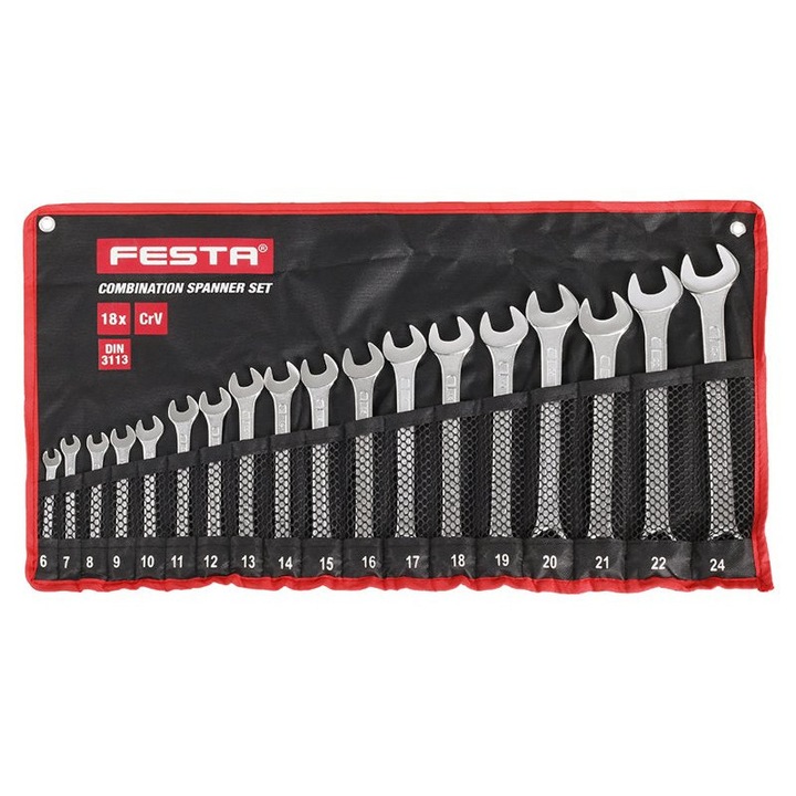 FESTA Csillag-villáskulcs készlet 18 részes 6-24 mm CrV Profi