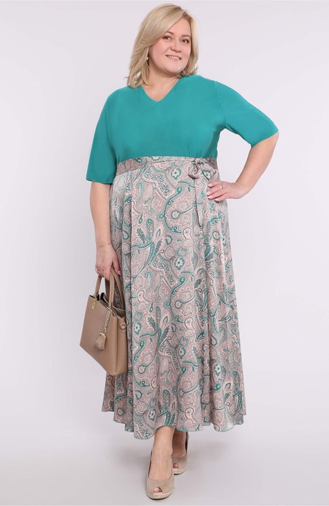 Зелена шарена рокля