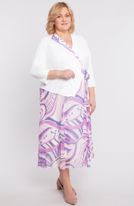 Рокля като сако лилав десен