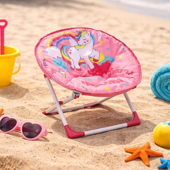 Scaun Fotoliu de Plaja Roz Unicorn 46x34, 5x33, 5cm
