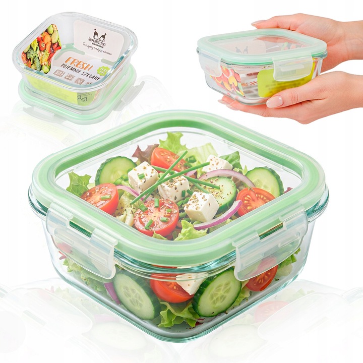 Caserola din sticlă, SuperButelki, rezistentă la temperaturi ridicate, transparent, 14.3x10.9x6.4cm