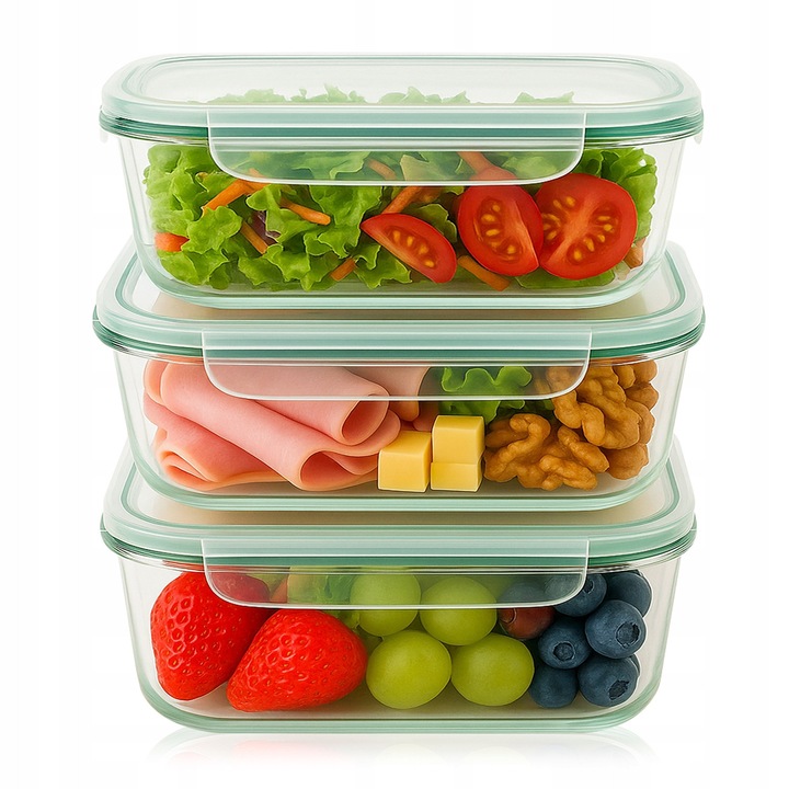 Set de recipiente din sticlă, SuperButelki, rezistent la temperaturi ridicate, transparent, 19.8x14.7x6cm, 3 buc