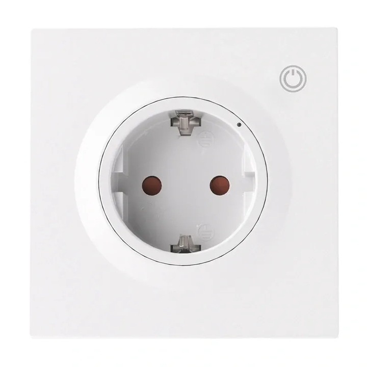 Умен WiFi контакт Sonoff WS01TPF-E, тип F, 4000W, 16A, 86x86x42.5mm, вграждане