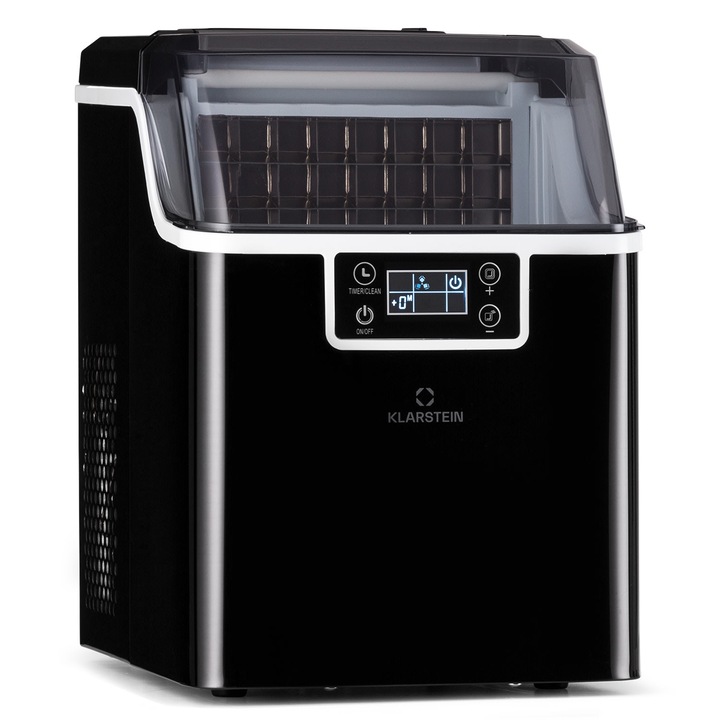 Aparat de făcut cuburi de gheață Klarstein Chios, 20 kg/24h, rezervor de apă 3, 2 litri, auto-curățare, dimensiuni 26x37x34cm
