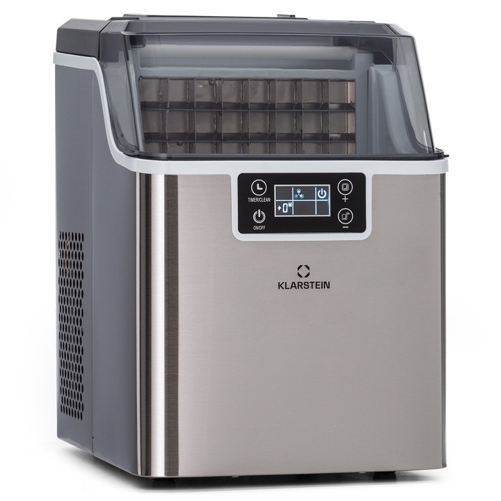 Aparat de facut cuburi de gheata Klarstein Chios, 20 kg/24 h, rezervor 3, 2 litri, functie Auto-Clean, 26x37x34cm