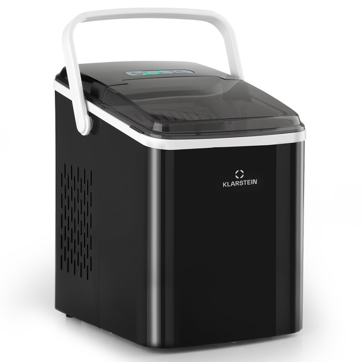 Aparat de făcut cuburi de gheață Klarstein Arctic Porter, 12 kg/24 ore, dimensiuni 24x33x30 cm, oțel inoxidabil, mobil