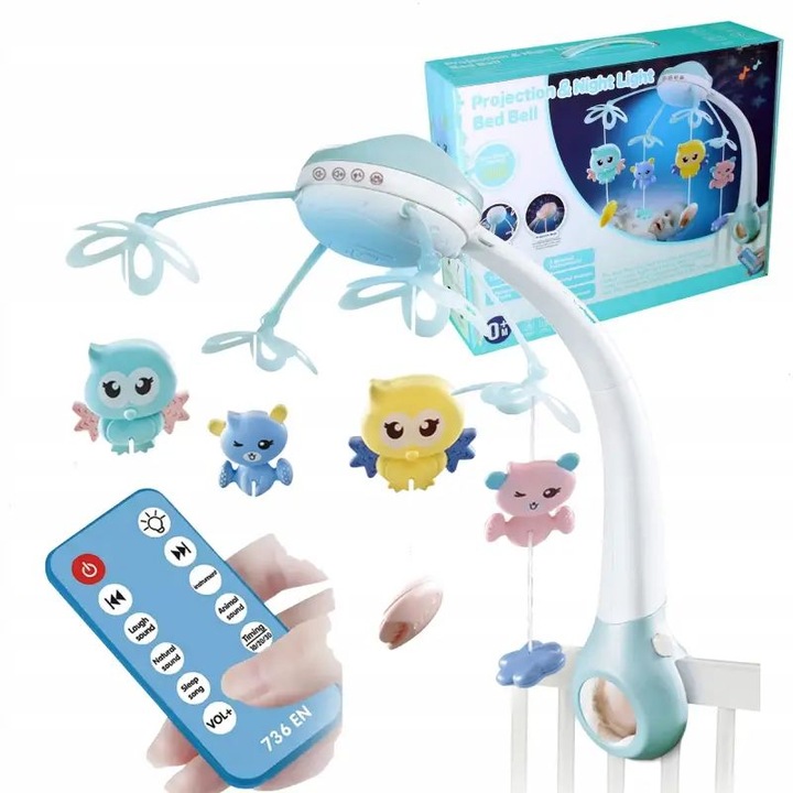 Carusel muzical, Creative World Toys, proiector, lampa de veghe, 60, 5x38, 5cm, pentru bebelusi 0-3 luni