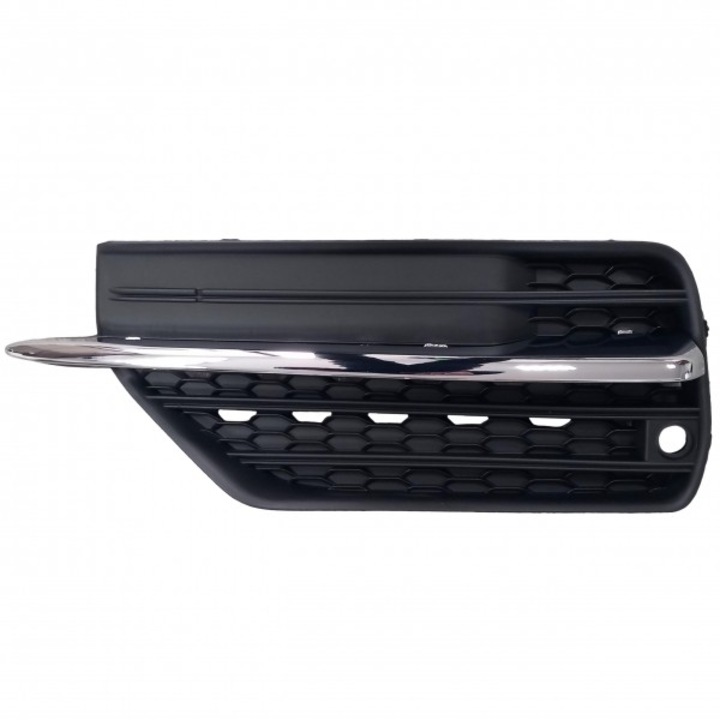 Grila aer auto ABC pentru Volvo XC90 2015, cu gauri Parktronics, dunga cromata neagra, stanga