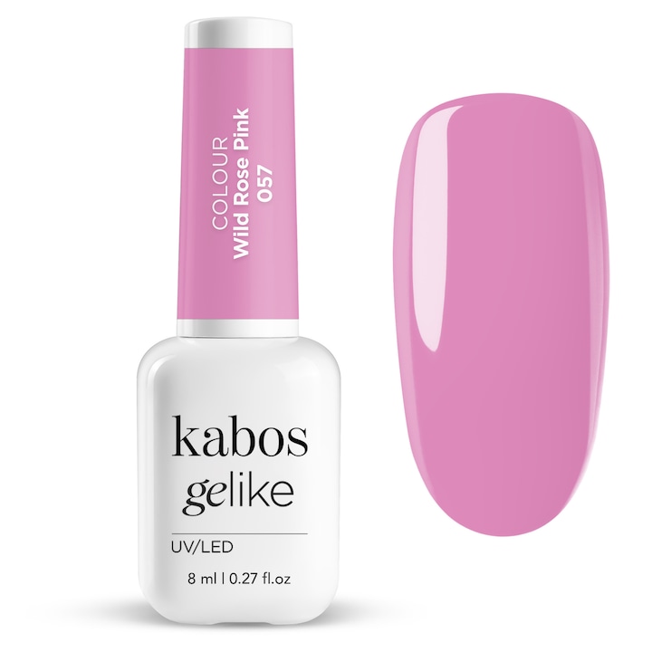 Oja semipermanentă KABOS Gelike 057, roz trandafir salbatic, 8ml, rezistență 21 zile