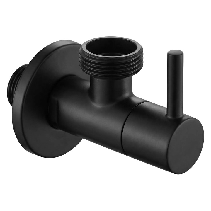 Rea supapa unghiulara 1/2" x 3/4", Otel inoxidabil, Negru, 7, 1X5X6CM