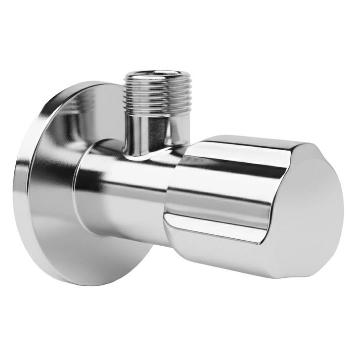 Rea supapa unghiulara 02 1/2" x 3/8", Otel inoxidabil, Crom, 6, 9X4, 5X5, 6CM